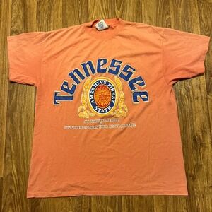Vintage Tennessee State Shirt Mens XL Peach USA Made "Americas Finest"